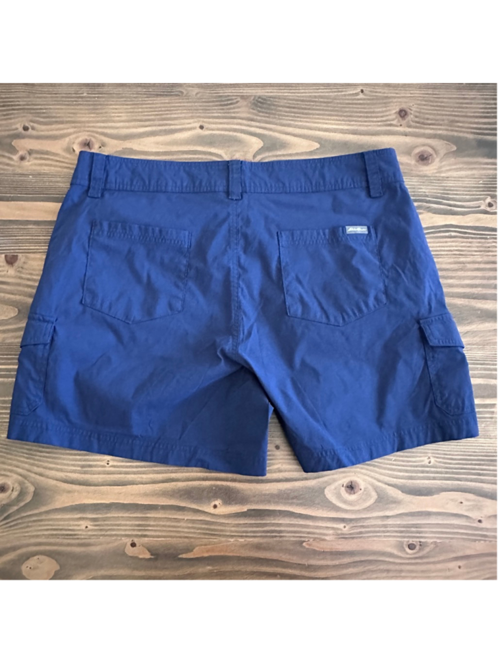Eddie Bauer Cargo Shorts Womens 16 Blue Hiking Outdoor Stretch - Picture 3 of 7